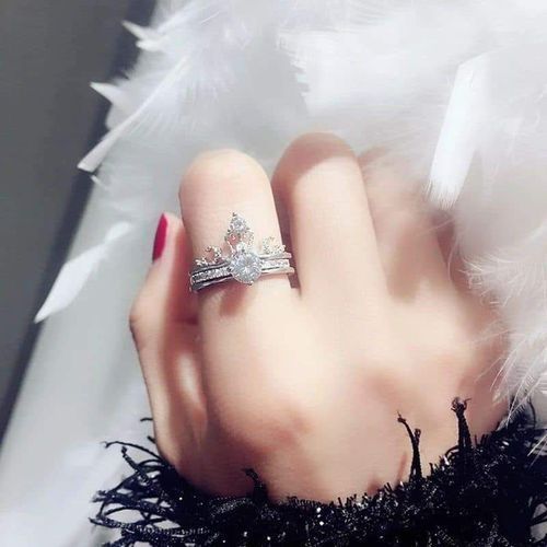 خاتم التاج الفضة إيطالي عيار 925