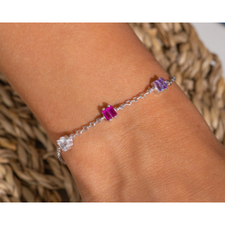 Zircon Pink And Purple Bracelet